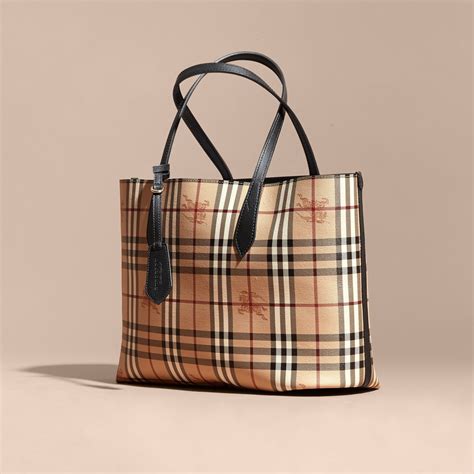 burberry reversible check tote black white|Burberry haymarket tote.